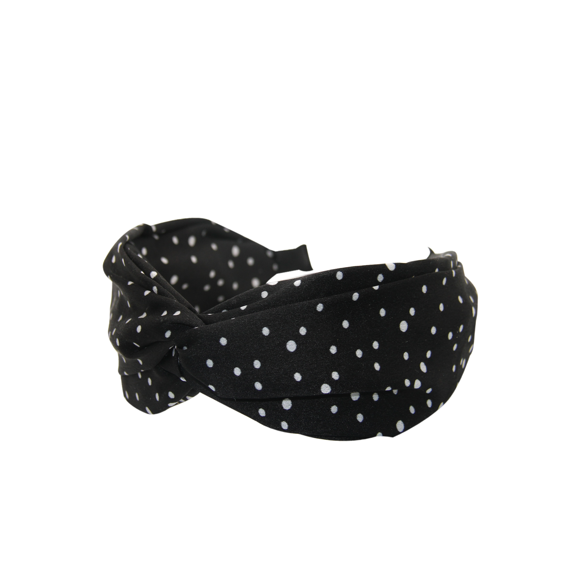 Black Polka Dot Twist Headband