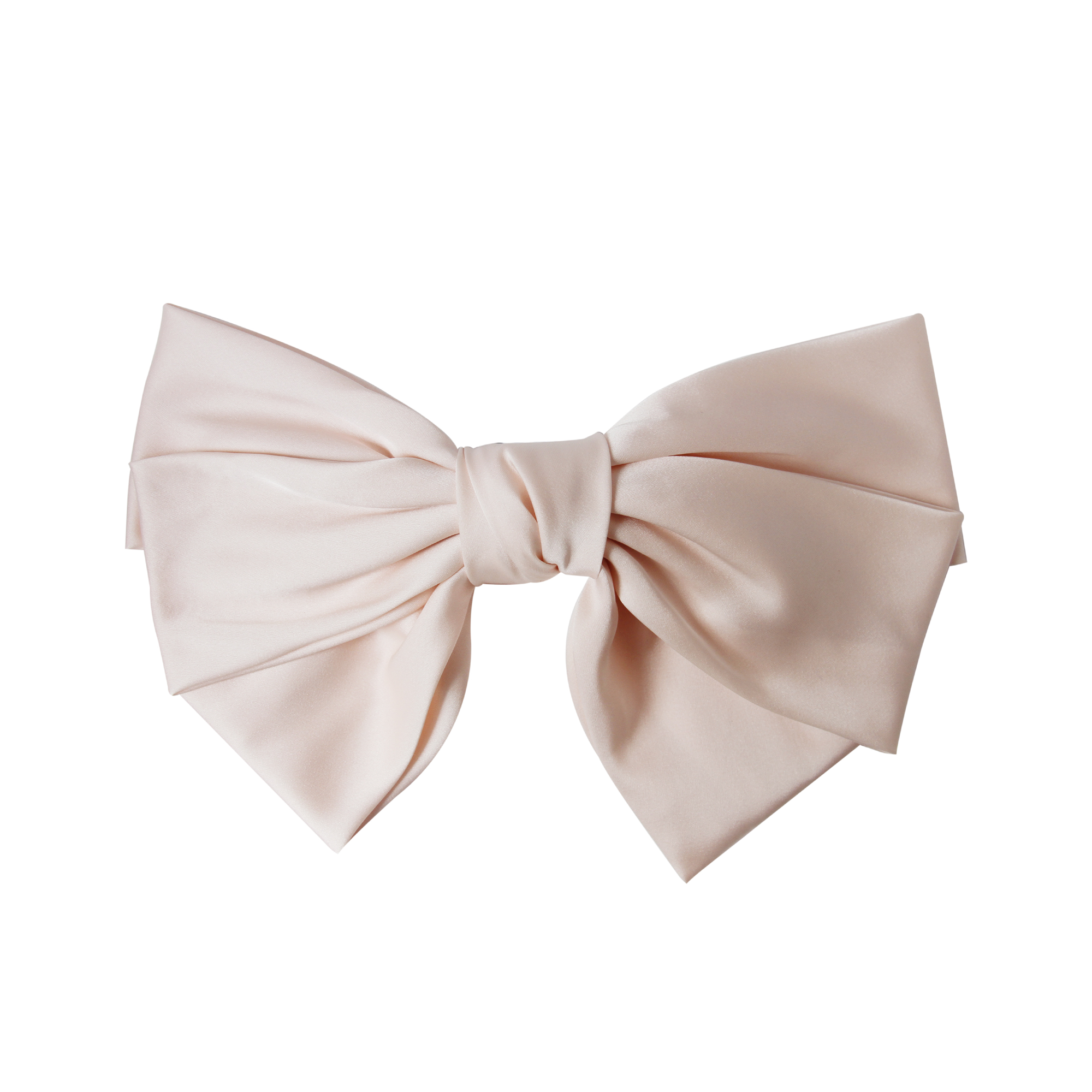 Oversized blush hair bow on a white background