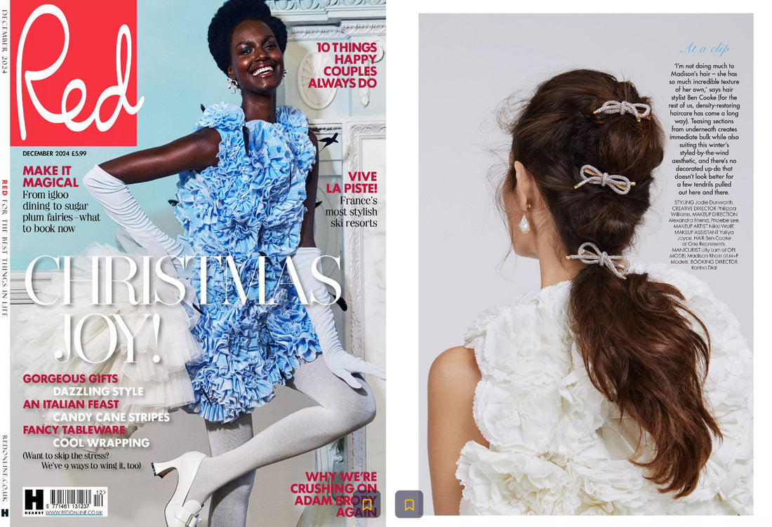 As Seen In Red Magazine: Crystal Bow Hair Clips