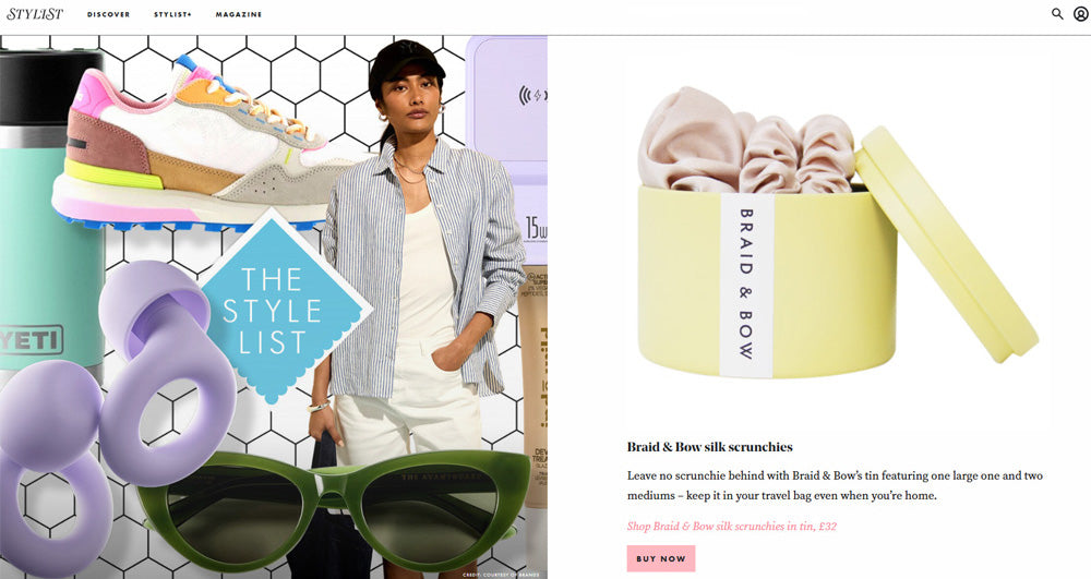 As Seen In The Stylist: Set of 3 Silk Scrunchies