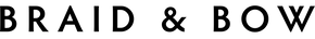 Logo of Braid & Bow with black text on a white background