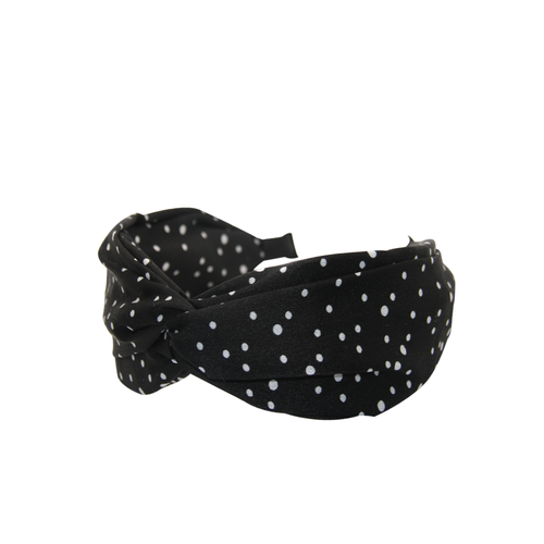 Black Polka Dot Twist Headband