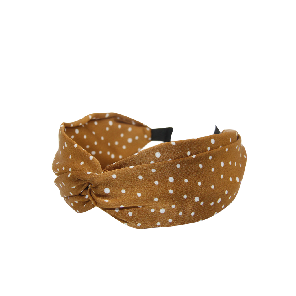 Bronze Polka Dot Twist Headband