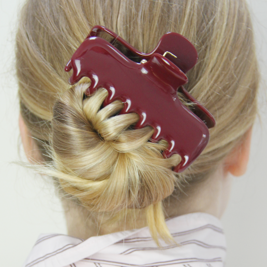 Large Burgundy Hair Claw