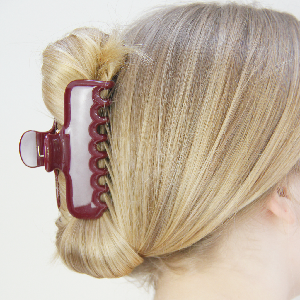 Large Burgundy Hair Claw