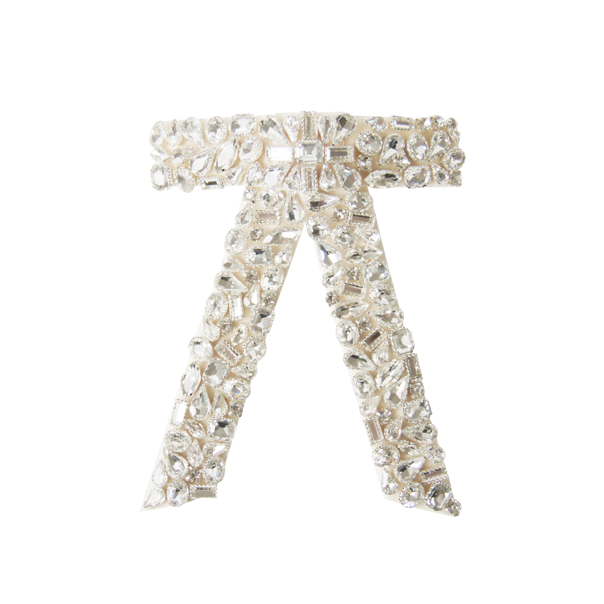 Cream velvet and crystal hair bow on a white background
