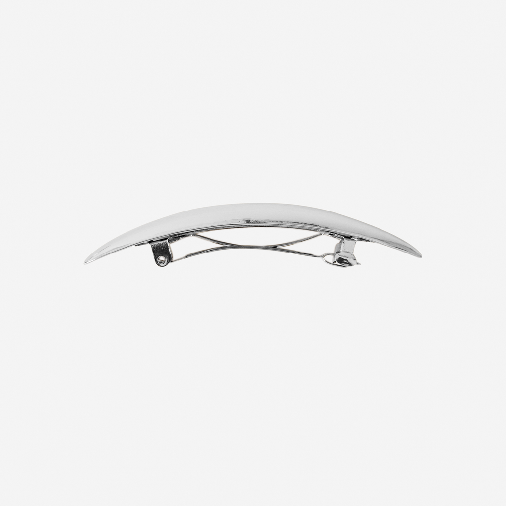 Silver Curved Hair Barrette