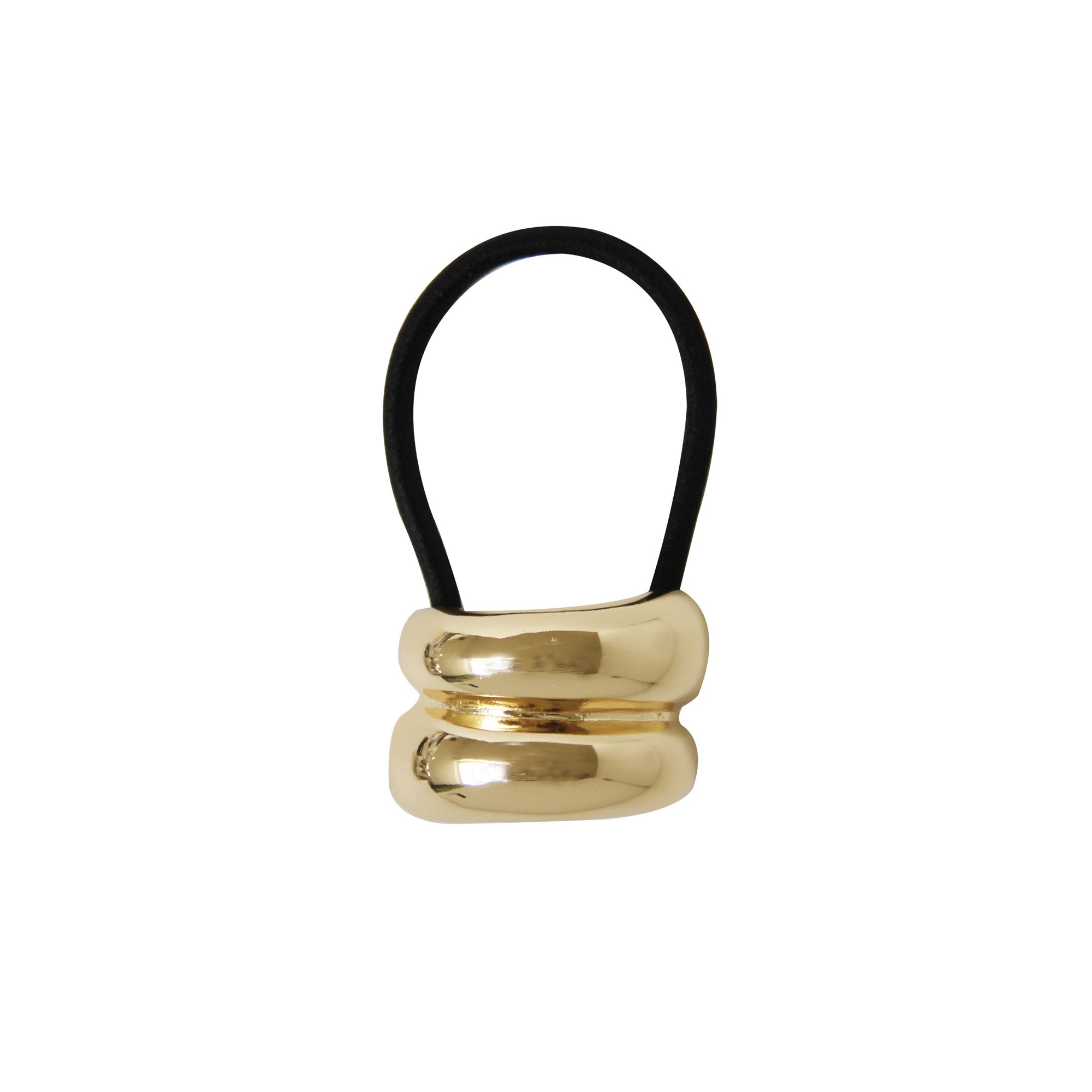 Double Glossy Gold Ponytail Holder