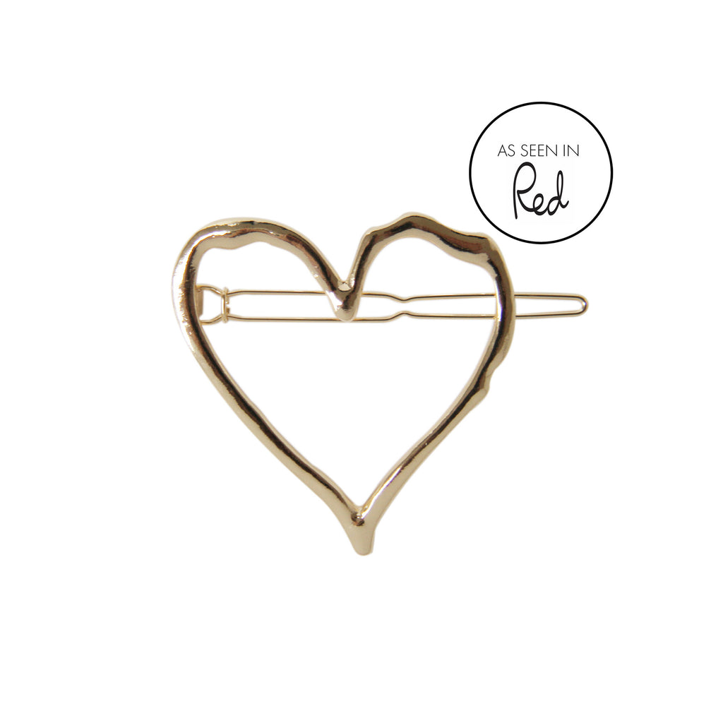 Gold Heart Hair Clip