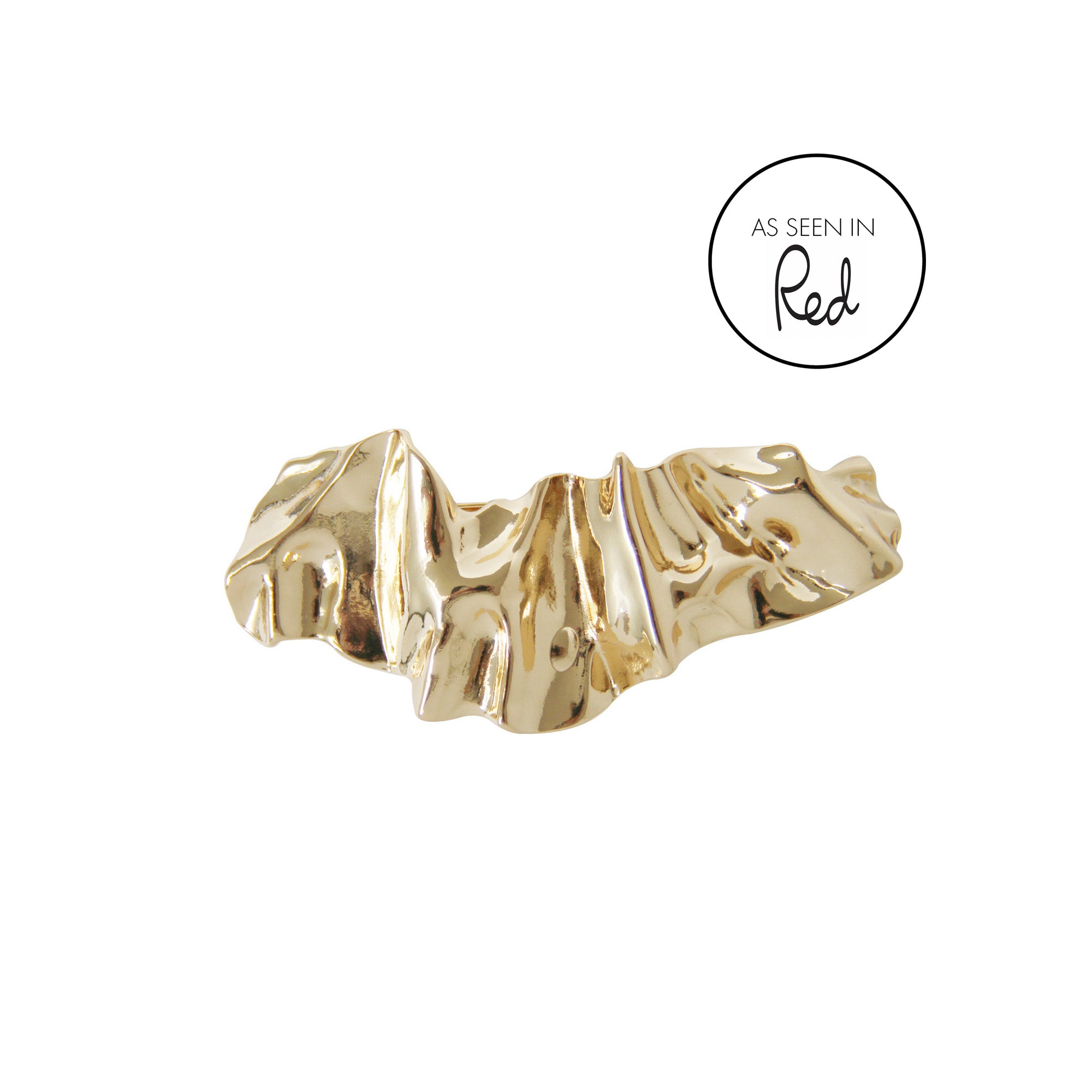 Gold Creased Hair Barrette