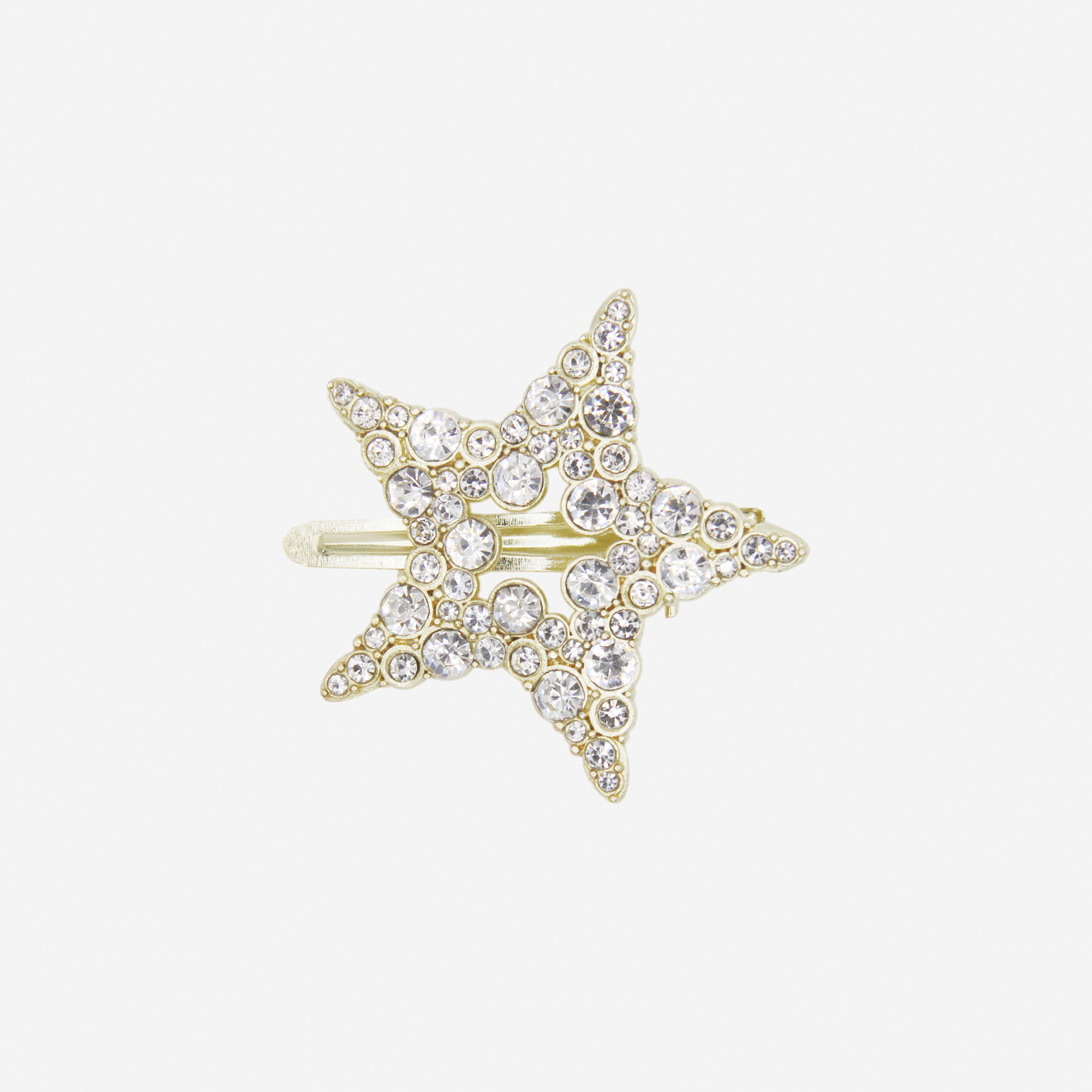 Gold and Crystal Star Hair Clip