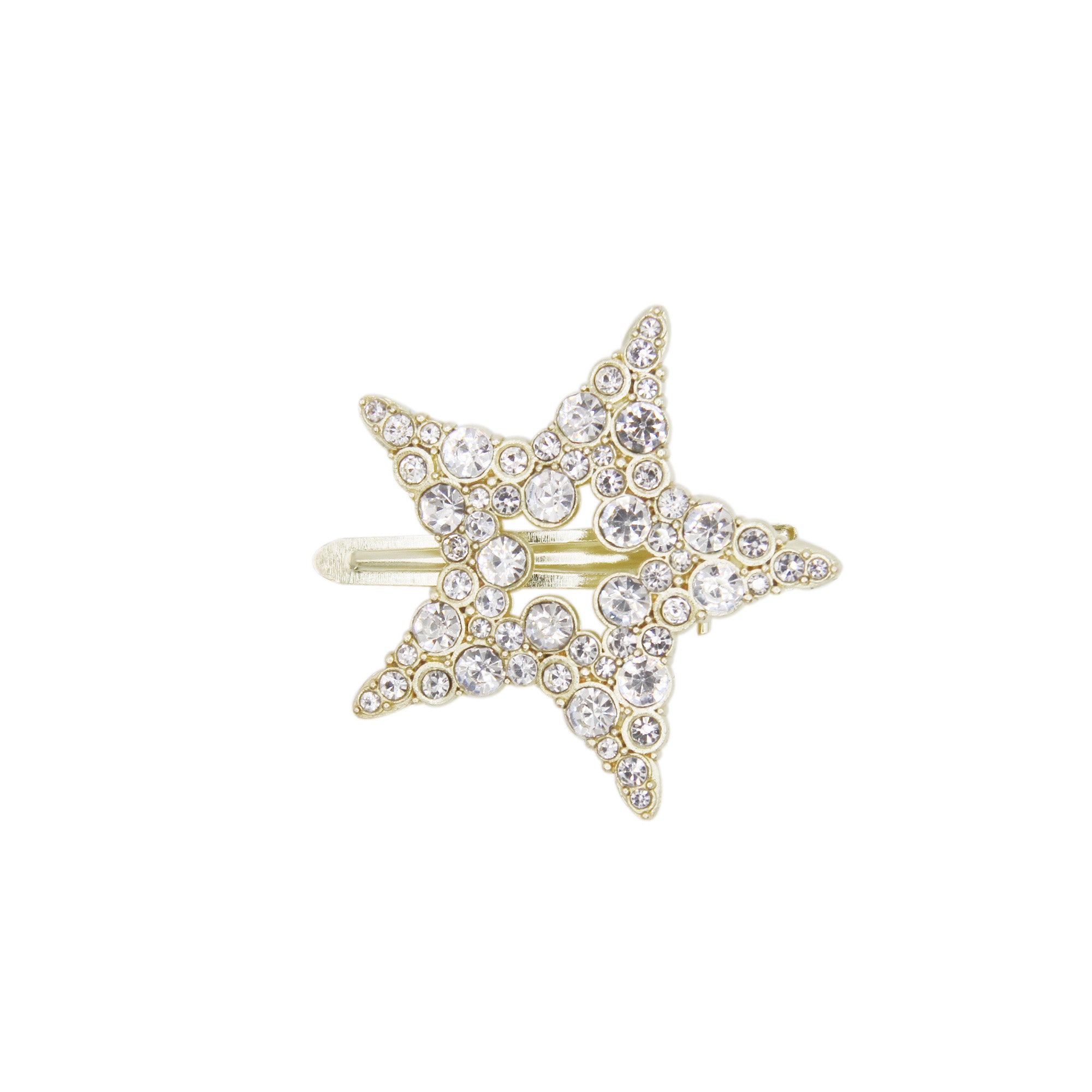 Gold and Crystal Star Hair Clip