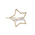 Star-shaped hair clip with pearl embellishments on a white background