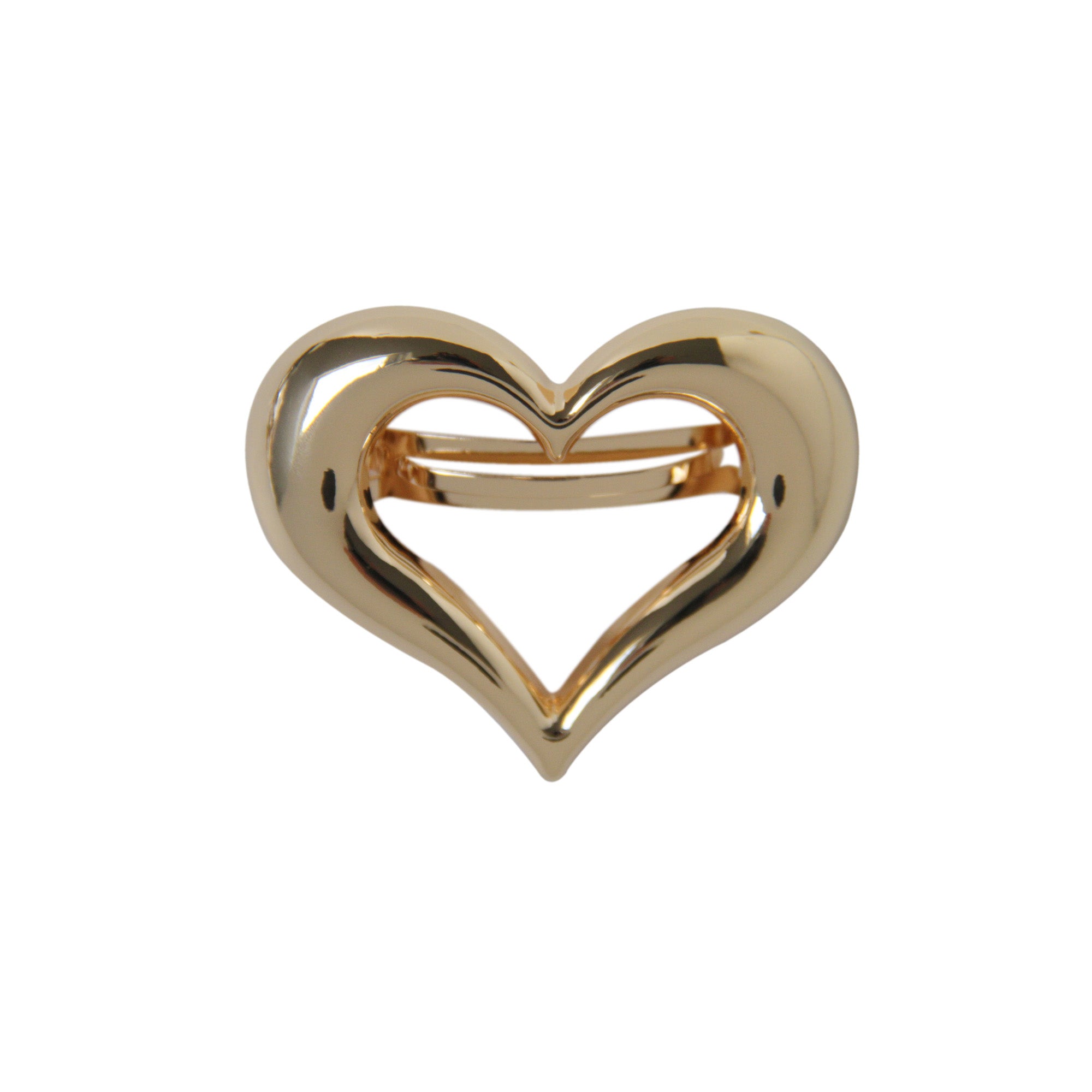 Bold Gold Heart Hair Clip