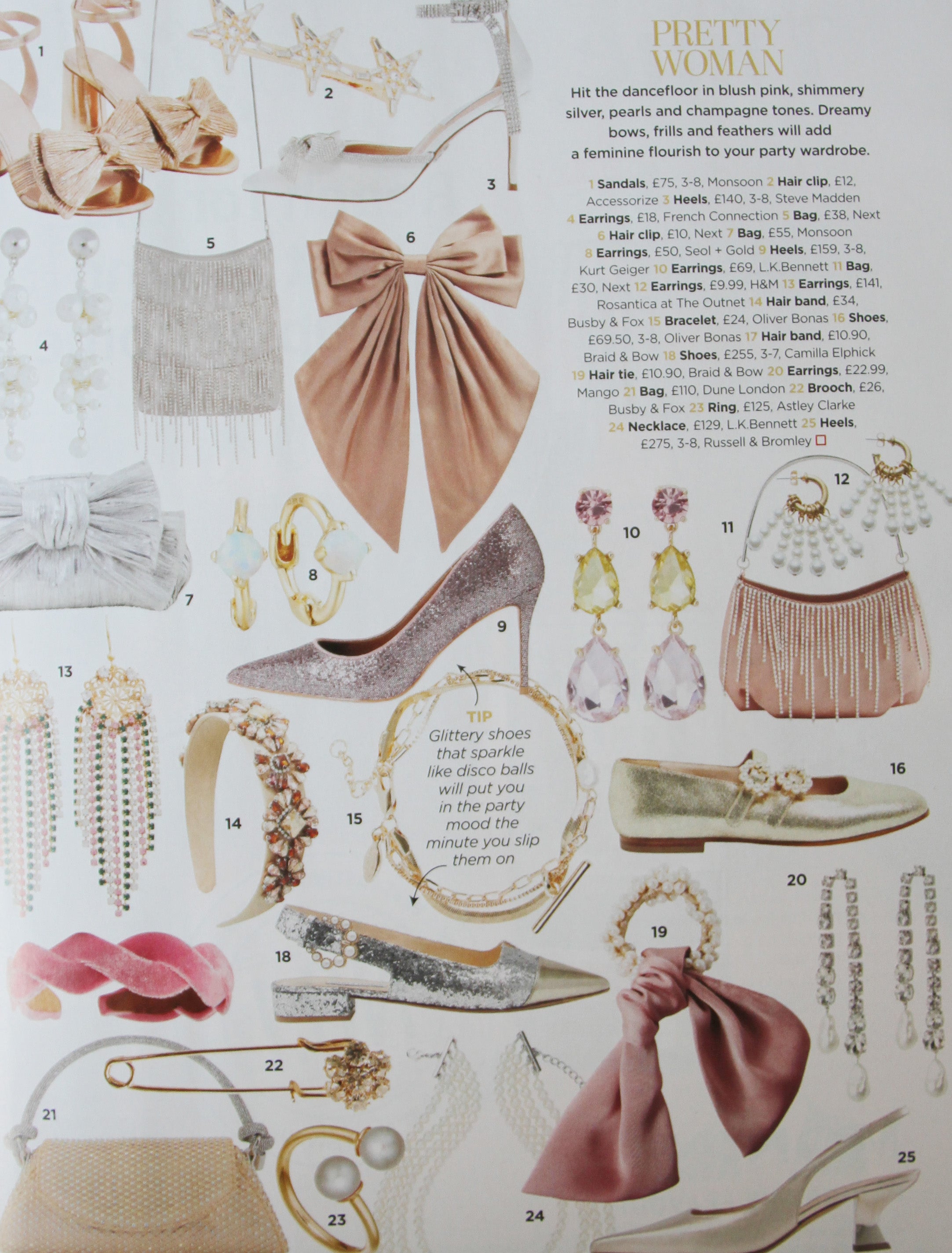 Light pink velvet wave hairband featured in a good housekeeping fashion page