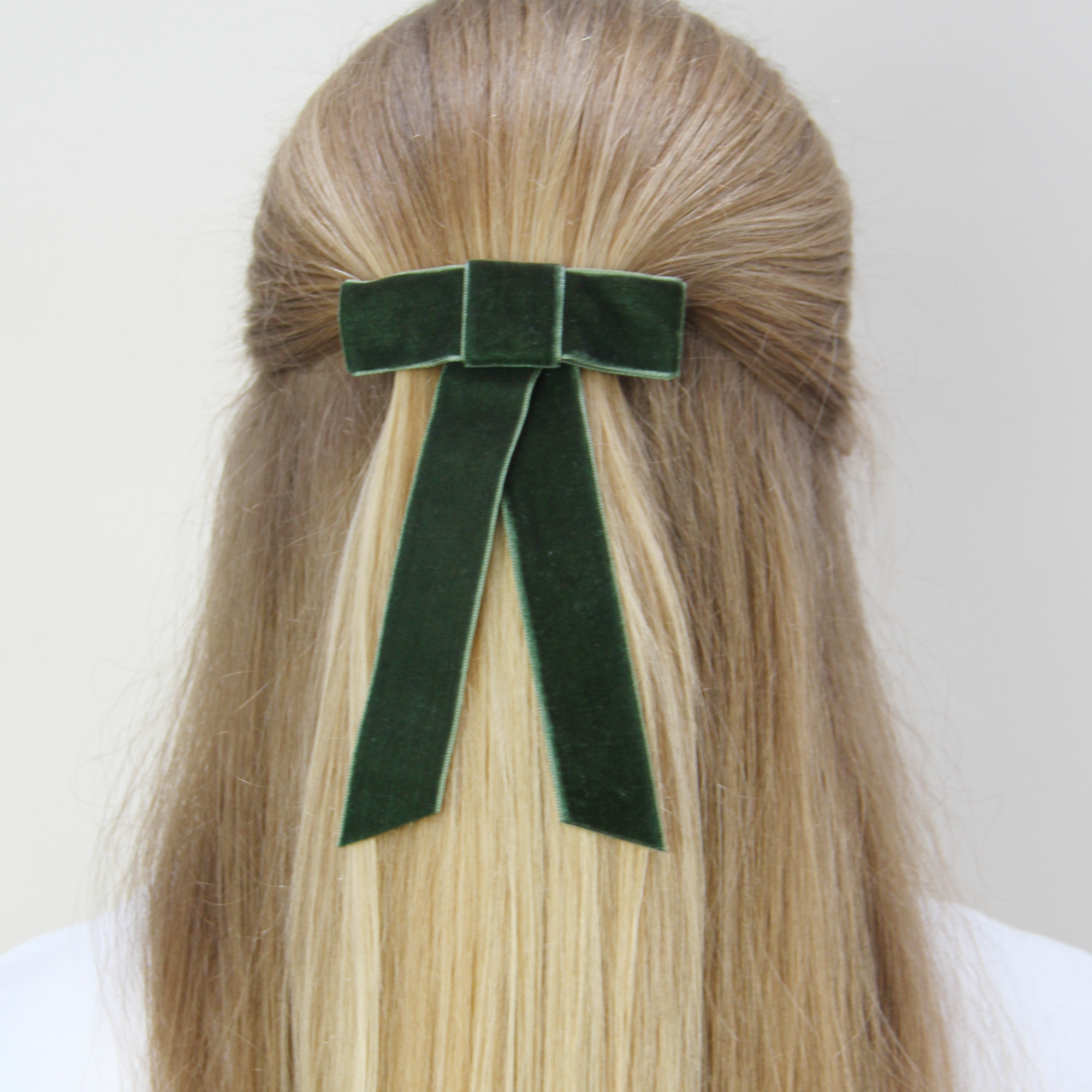 Green Velvet Hair Bow