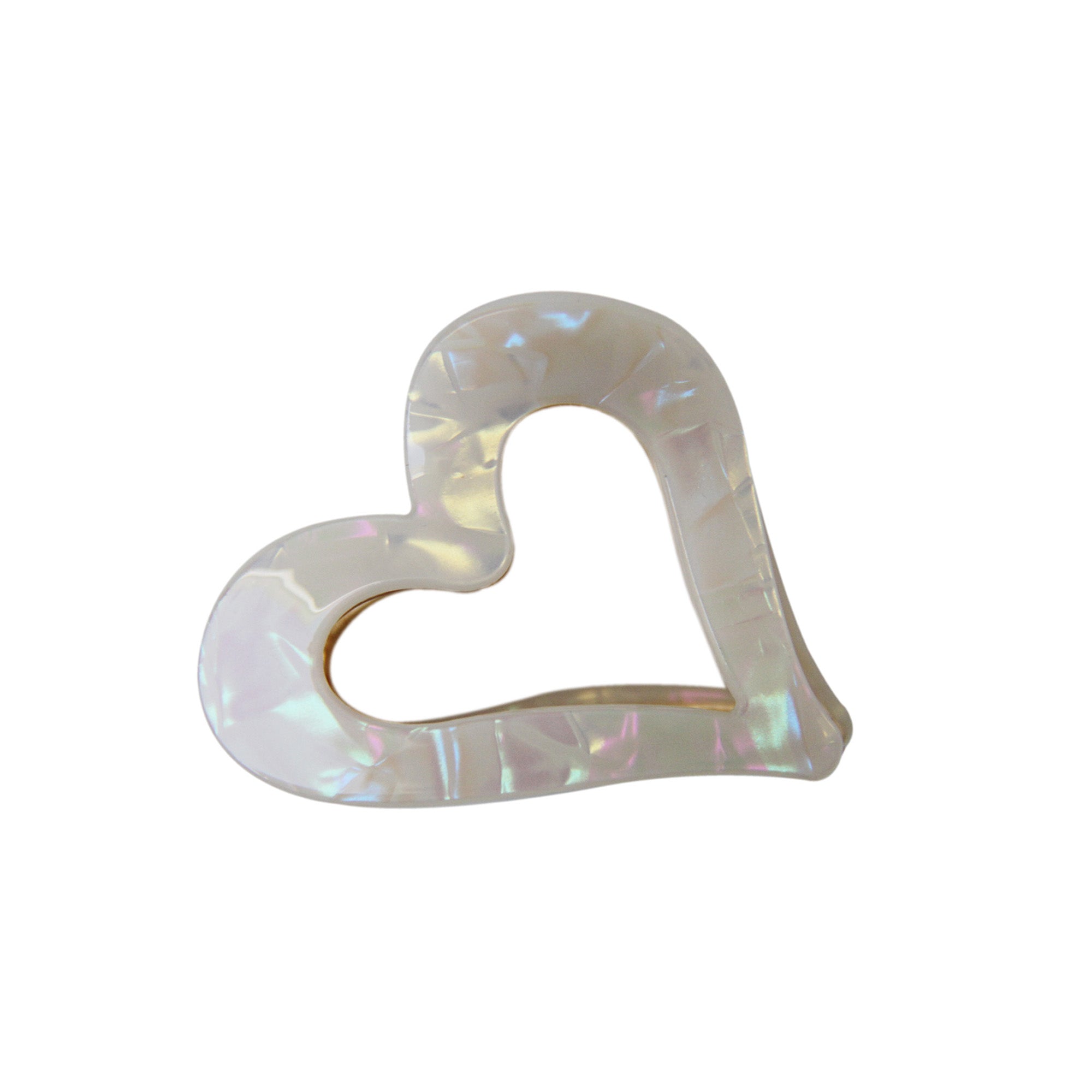 Opal Mix Heart Medium Hair Claw