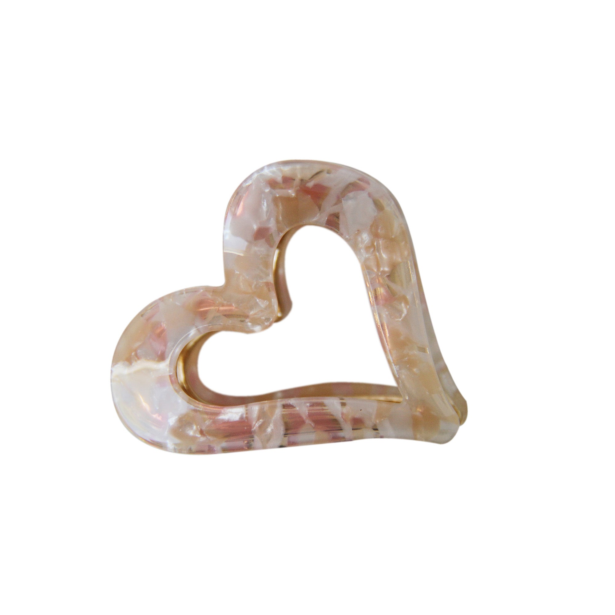 Peach Mix Heart Medium Hair Claw