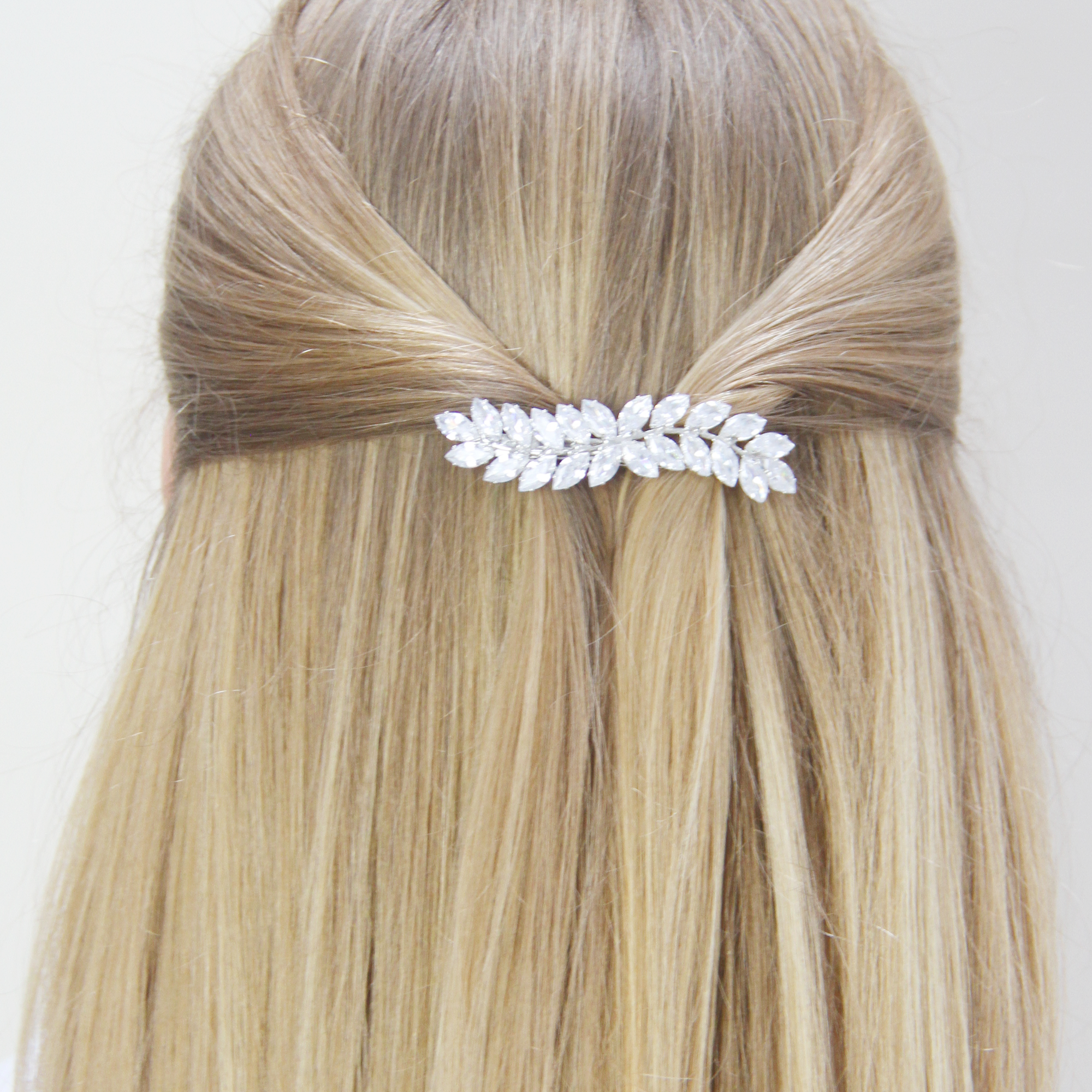 Silver and Crystal Ivy Hair Barrette