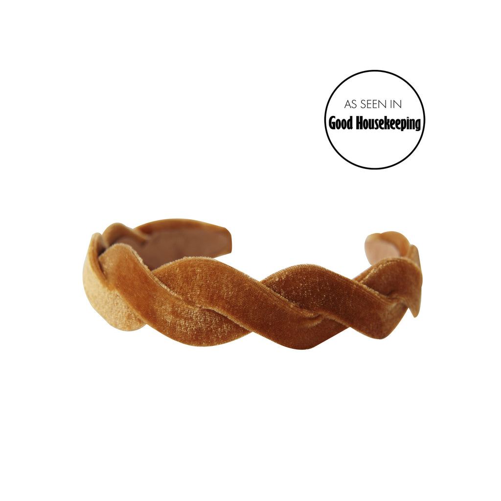Mustard Velvet Wave Headband