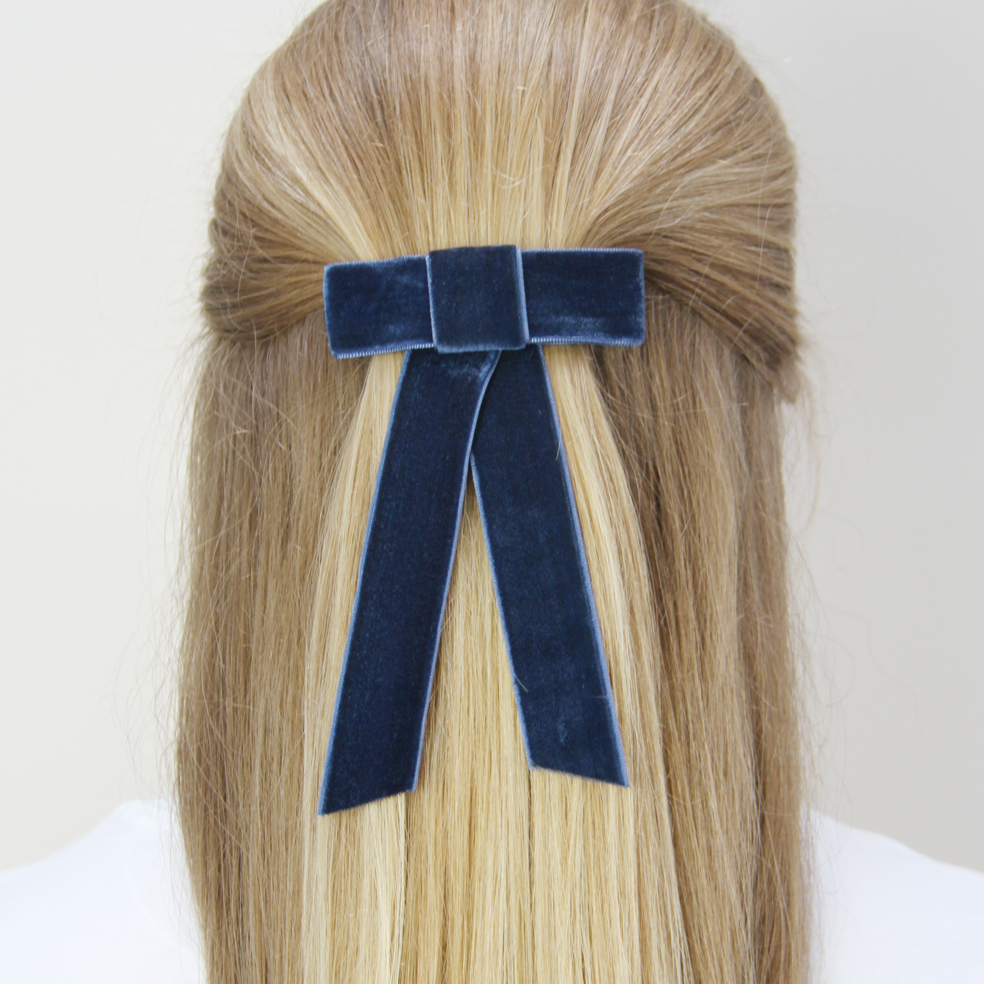 Blue Velvet Hair Bow