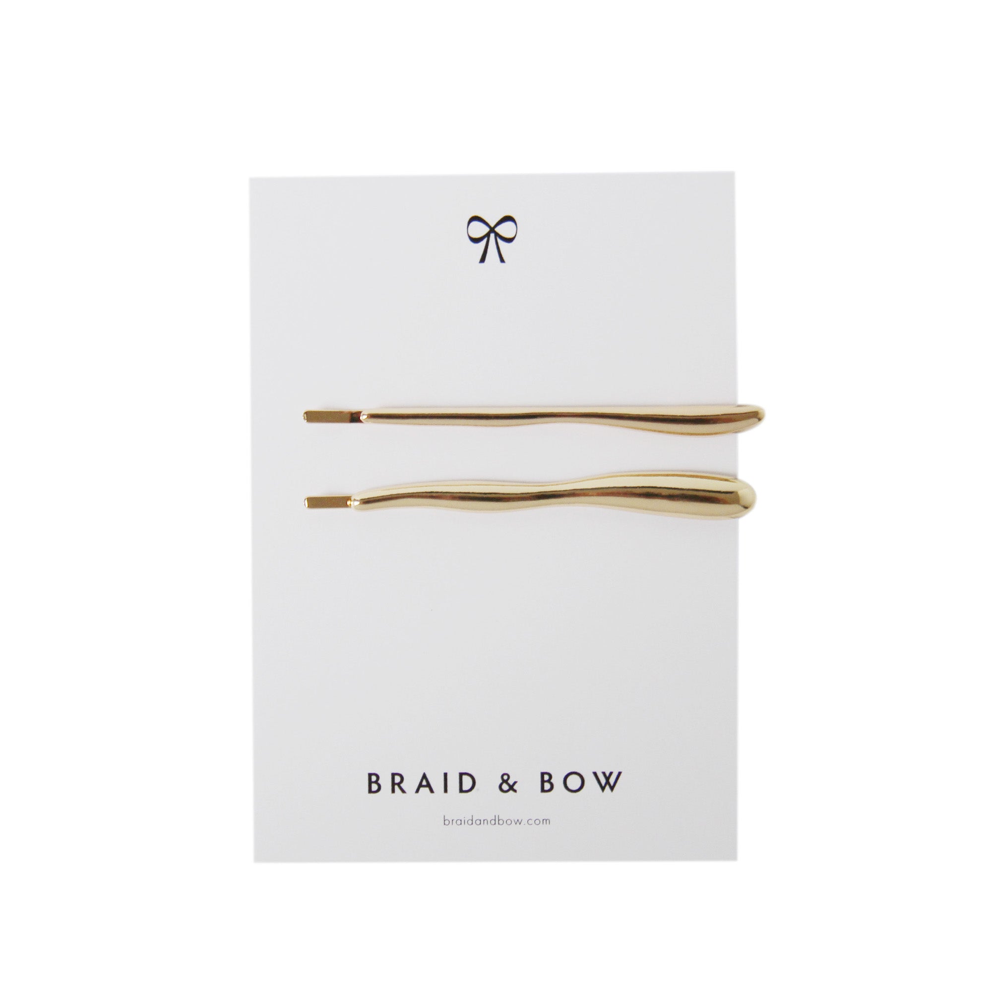 Set of 2 Gold Organic Shaped Hair Slides