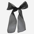 Silk Organza Black Hair Ribbon Bow