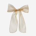 Silk Organza Gold Hair Ribbon Bow
