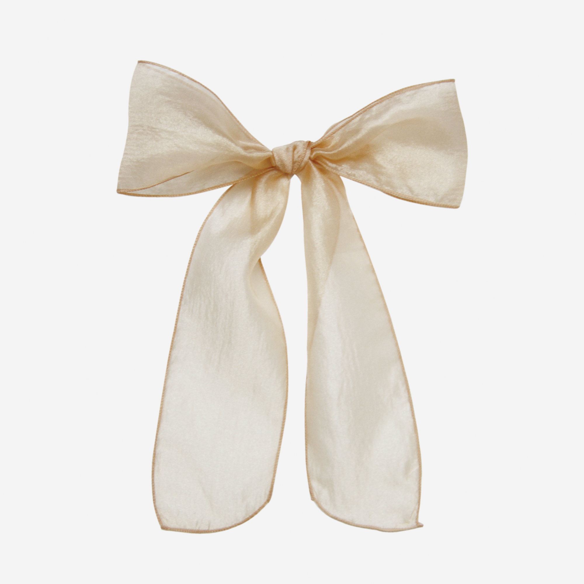 Silk Organza Gold Hair Ribbon Bow