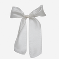 Silk Organza White Hair Ribbon Bow