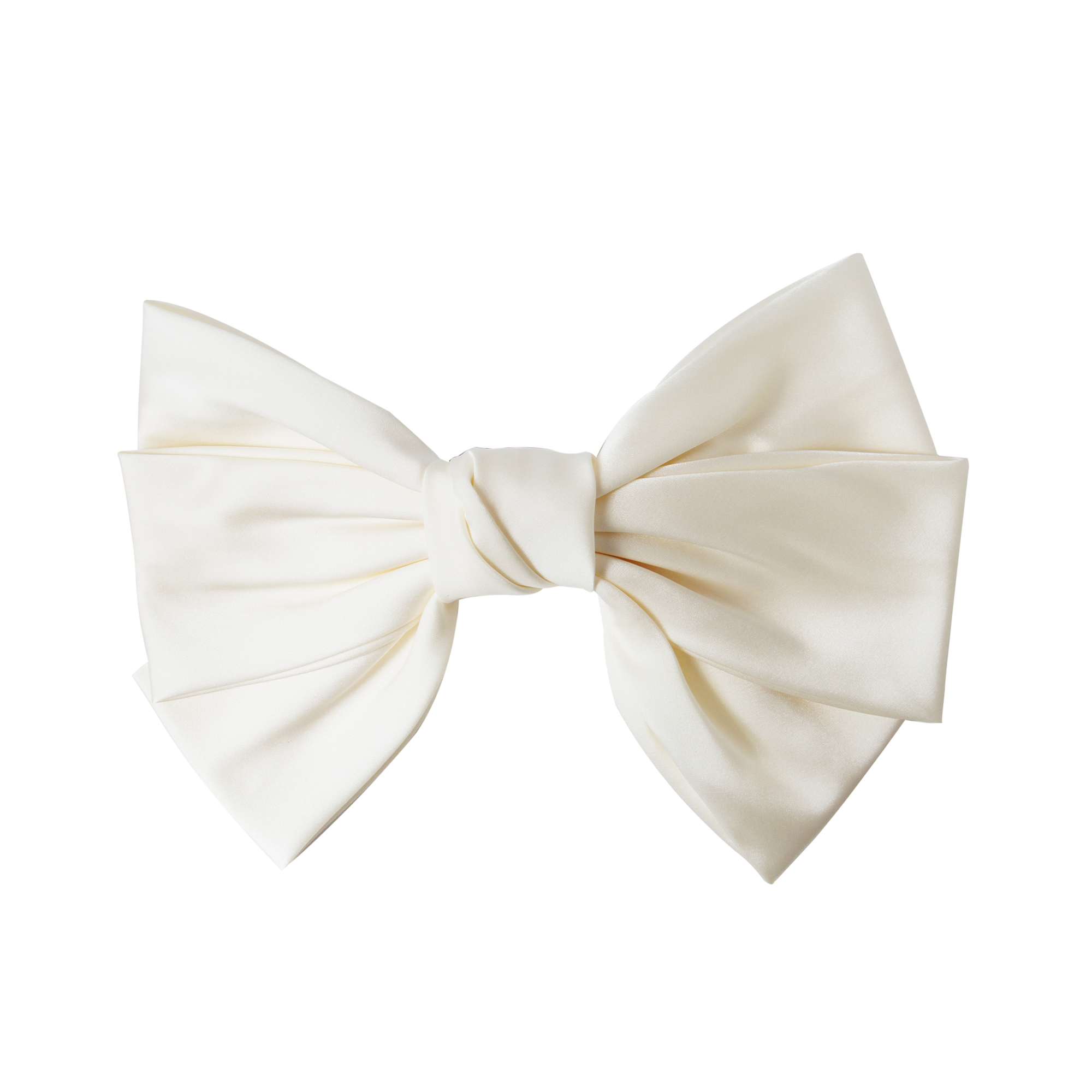 Oversized cream hair bow on a white background