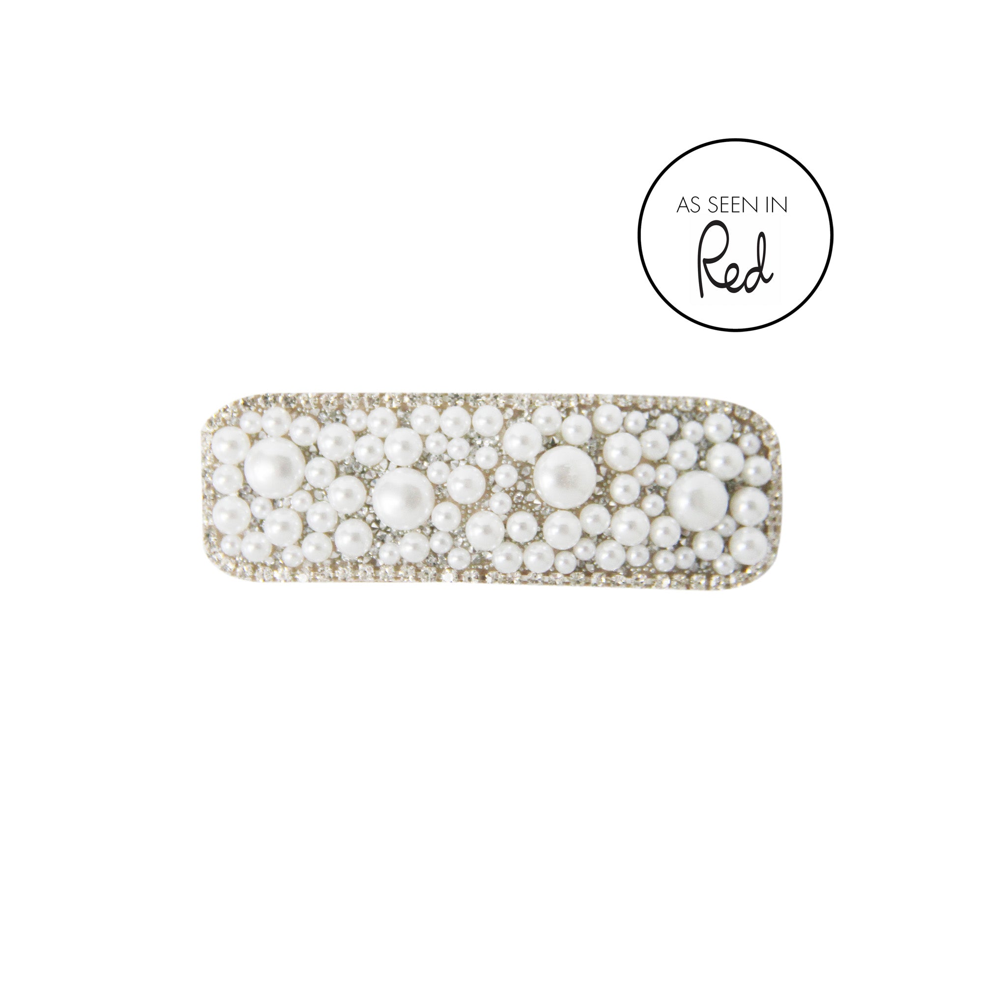 Pearl & Crystal Rectangle Snap Hair Clip