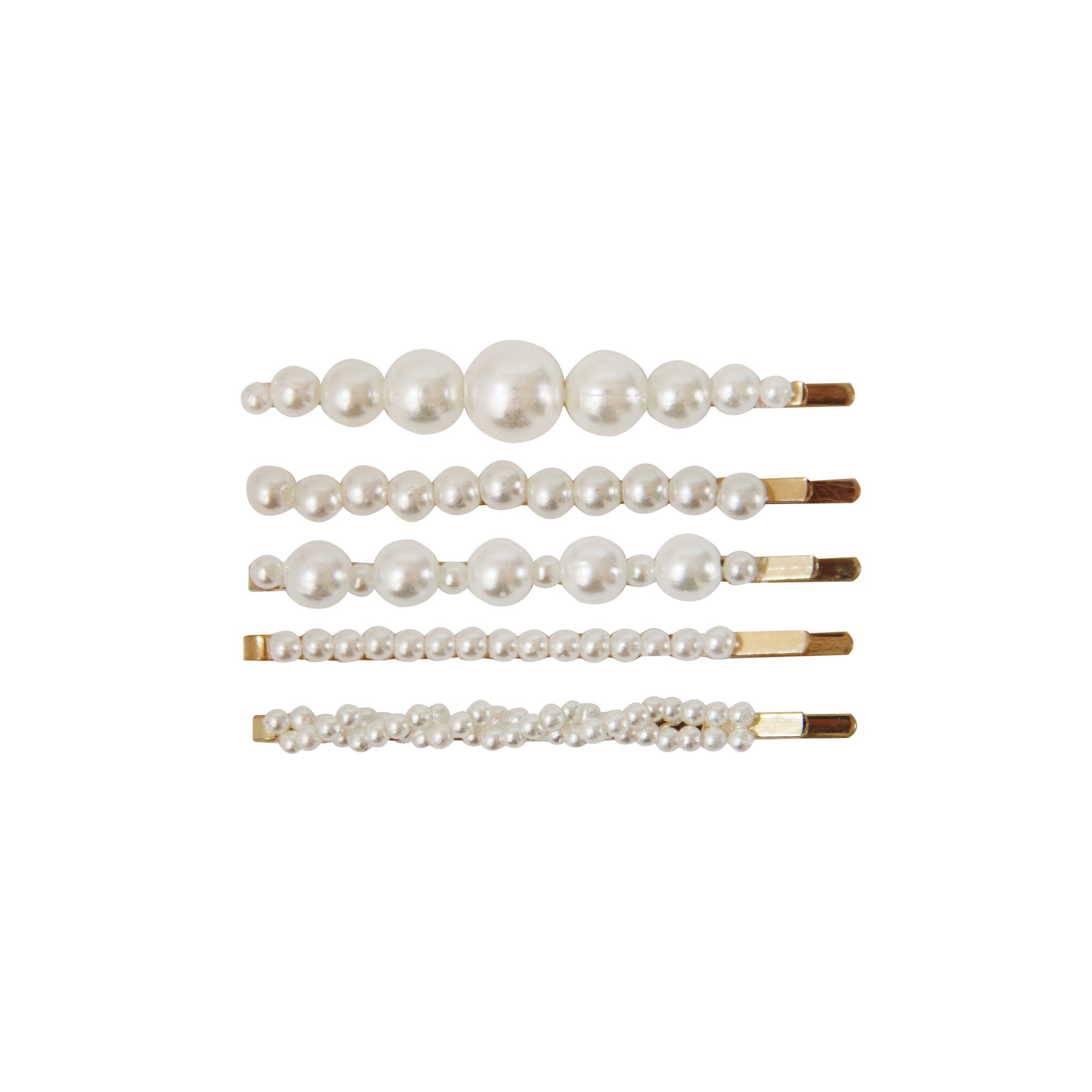 Set of 5 Pearl Hair Clips