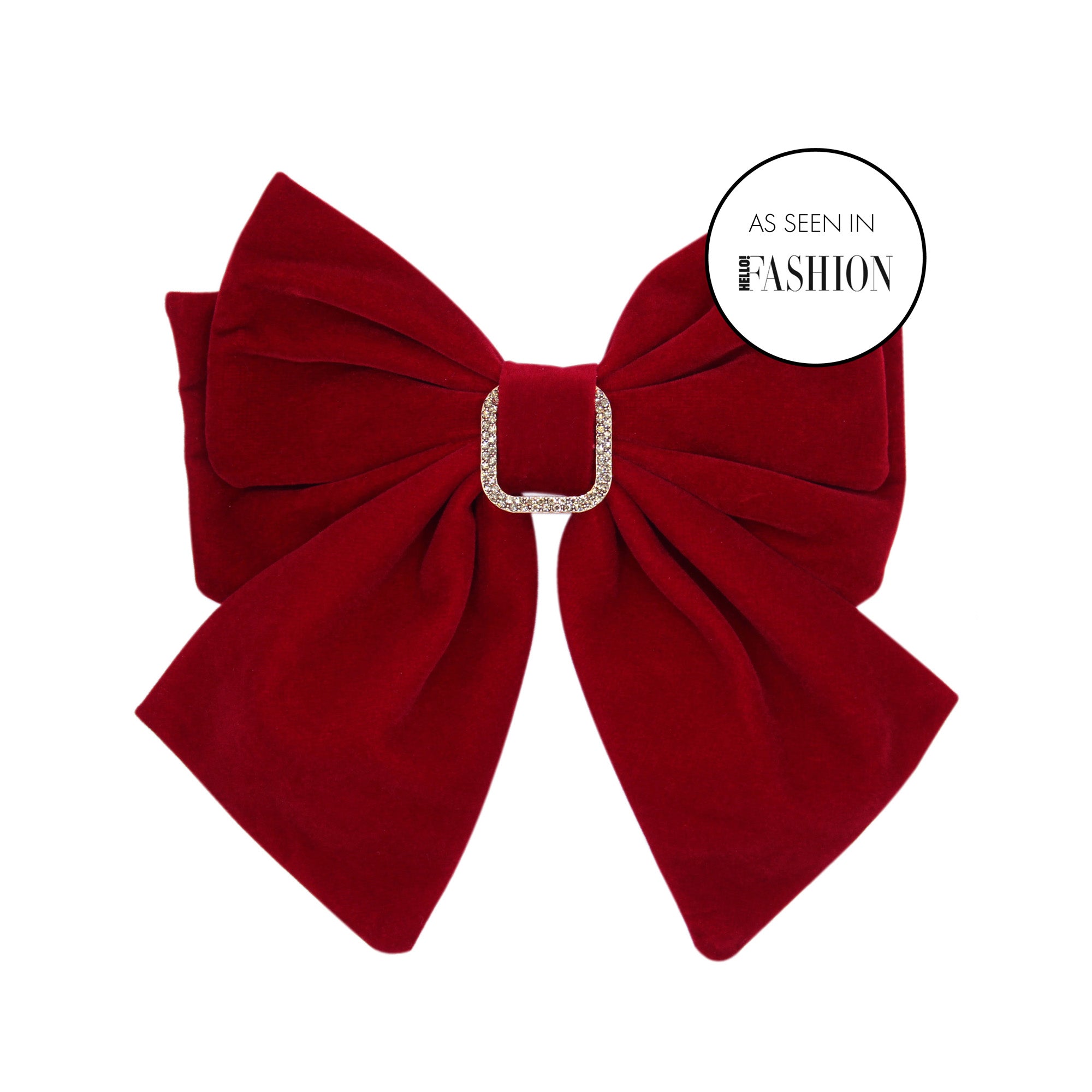Velvet & Crystal Red Hair Bow