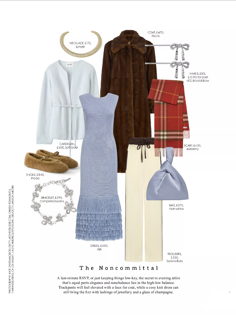 Set of 2 silver bow hair slides featured on a fashion page in red magazine