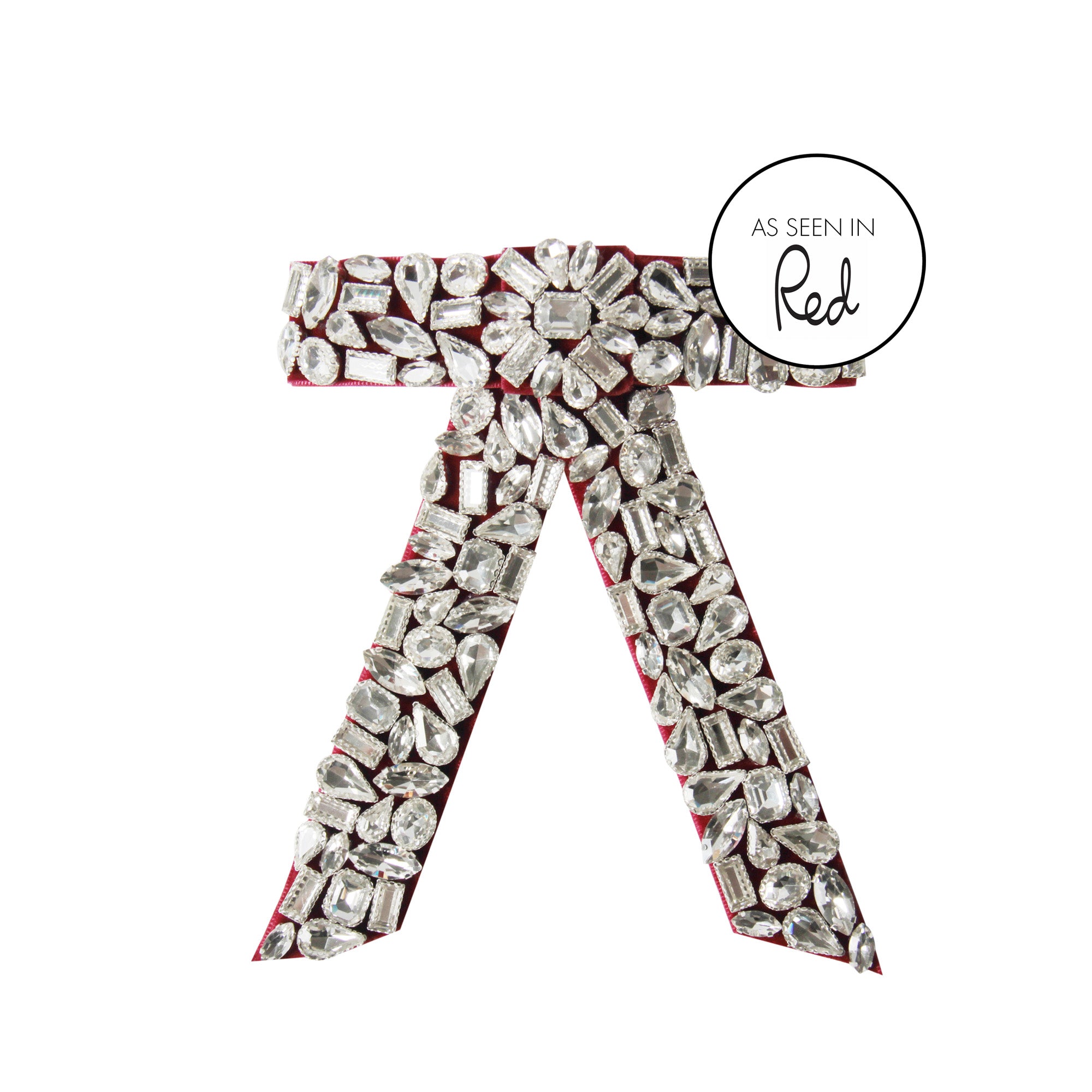 Red Berry Velvet Crystal Hair Bow
