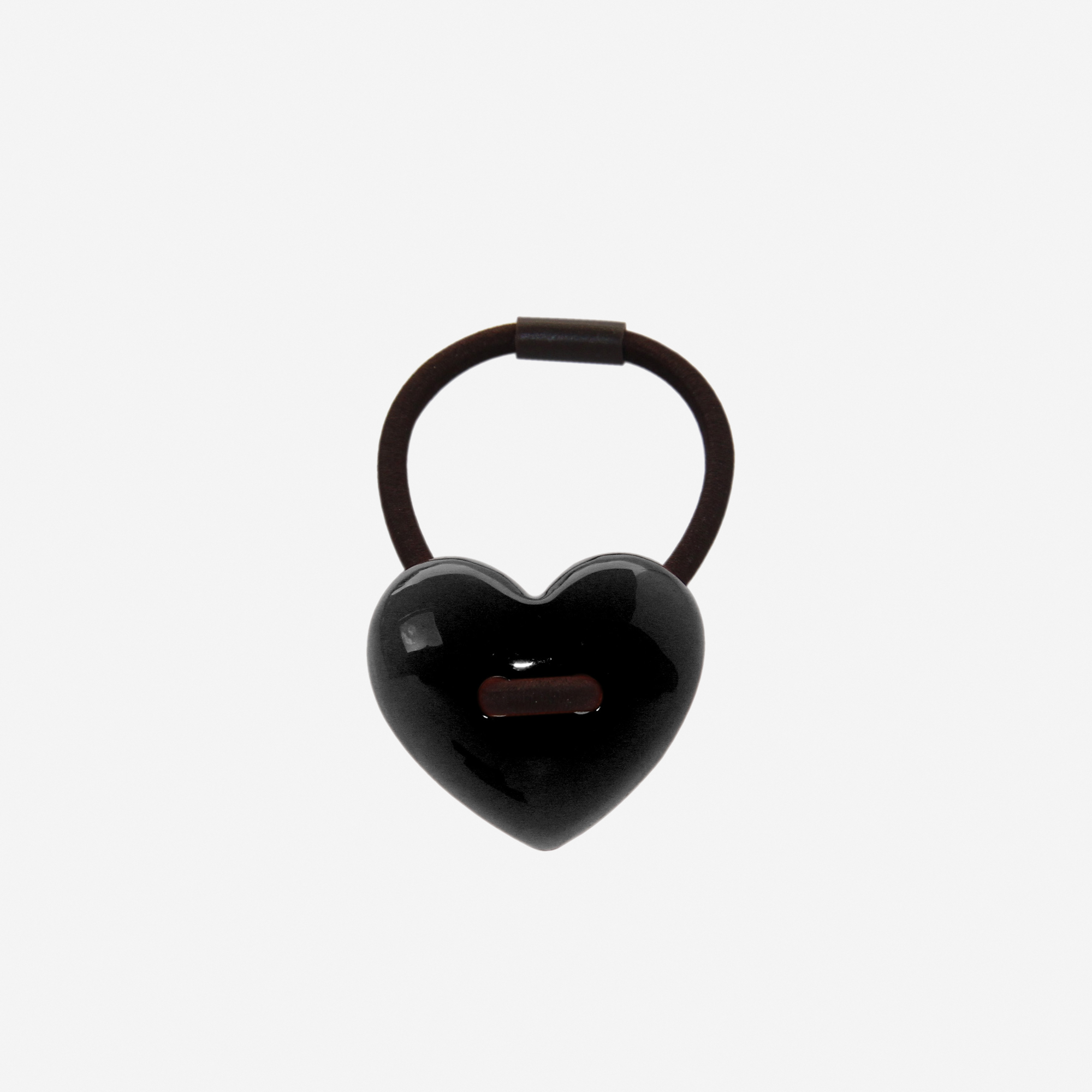 Black Resin Heart Hair Tie