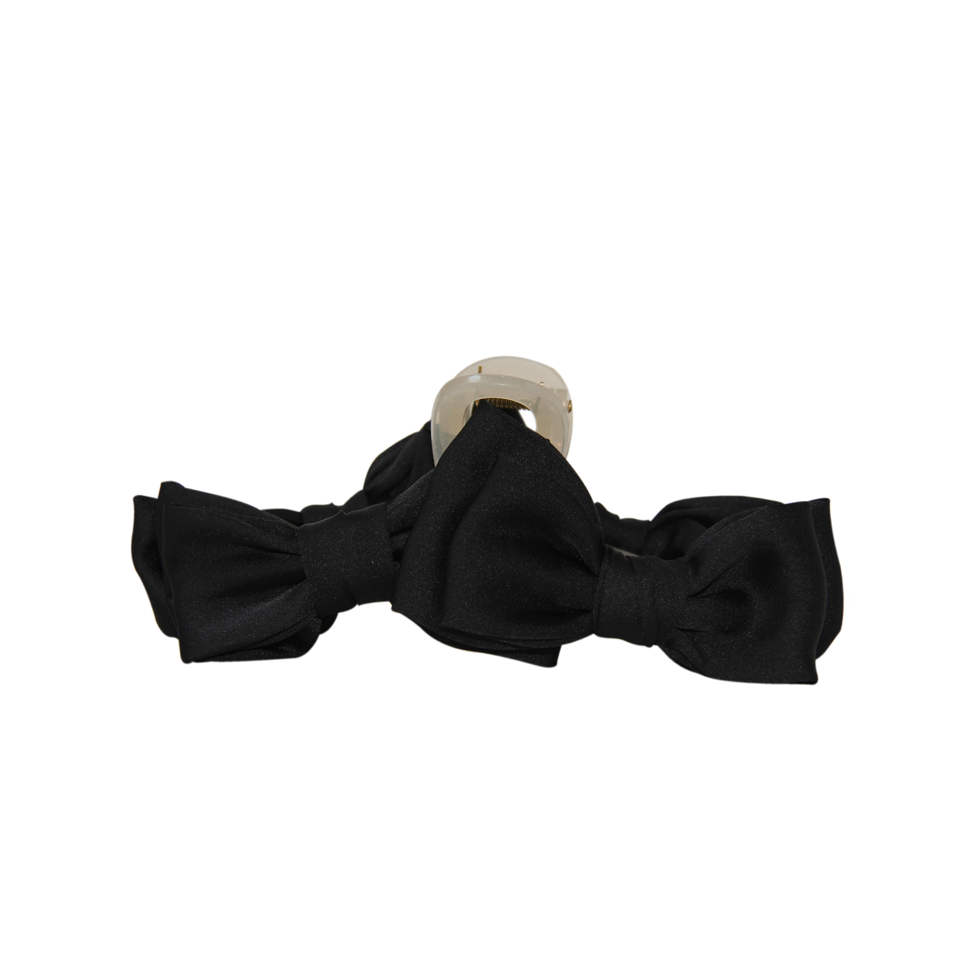 Oversized Black Ribbon Bow Hair Claw