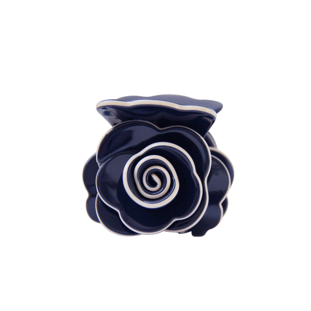 Navy Blue Rose Hair Claw