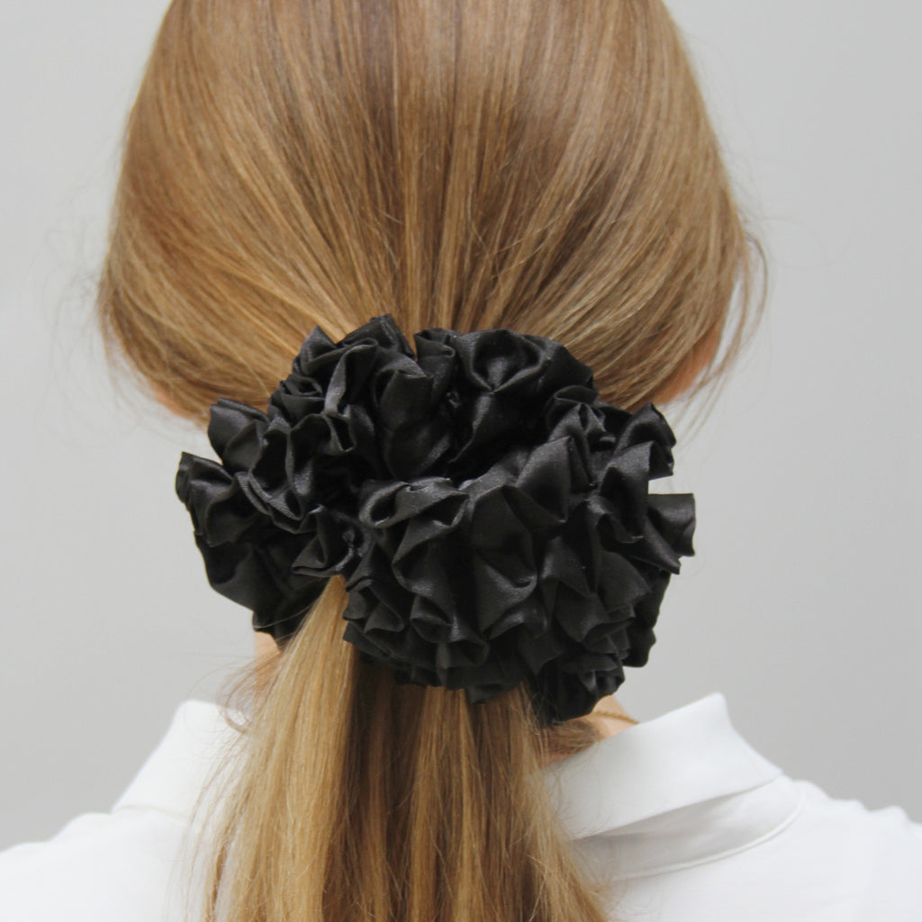 Ruffle and Frill Black Scrunchie