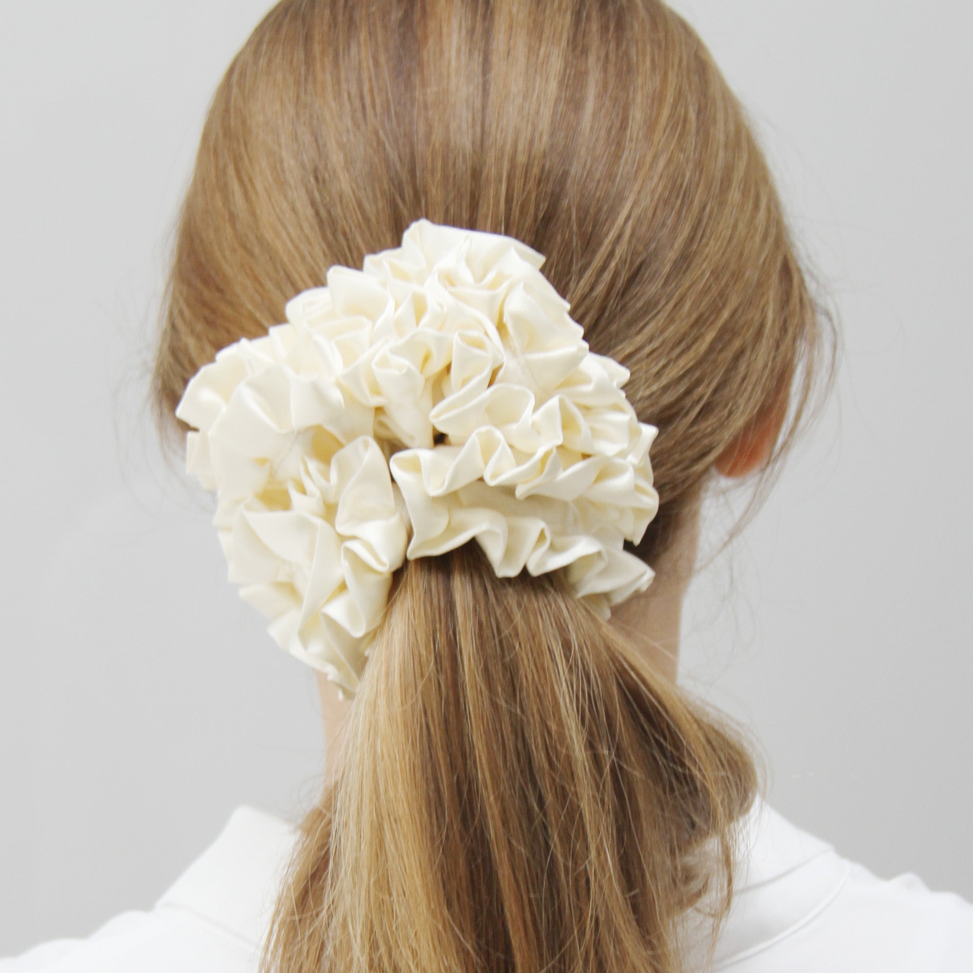 Ruffle and Frill Cream Scrunchie