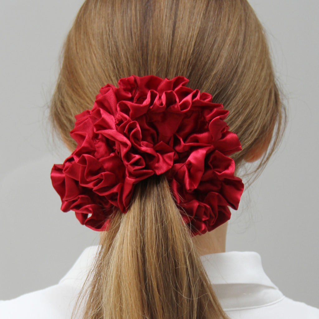 Ruffle and Frill Red Scrunchie