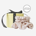 Set of 3 Blush Silk Scrunchies in a Keepsake Tin
