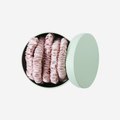 Set of 5 pink silk hair ties in a green keepsake tin, that they come packaged in and you can store them in, a great gift