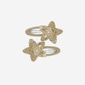 Set of 2 Gold Glitter Star Snap Hair Clips