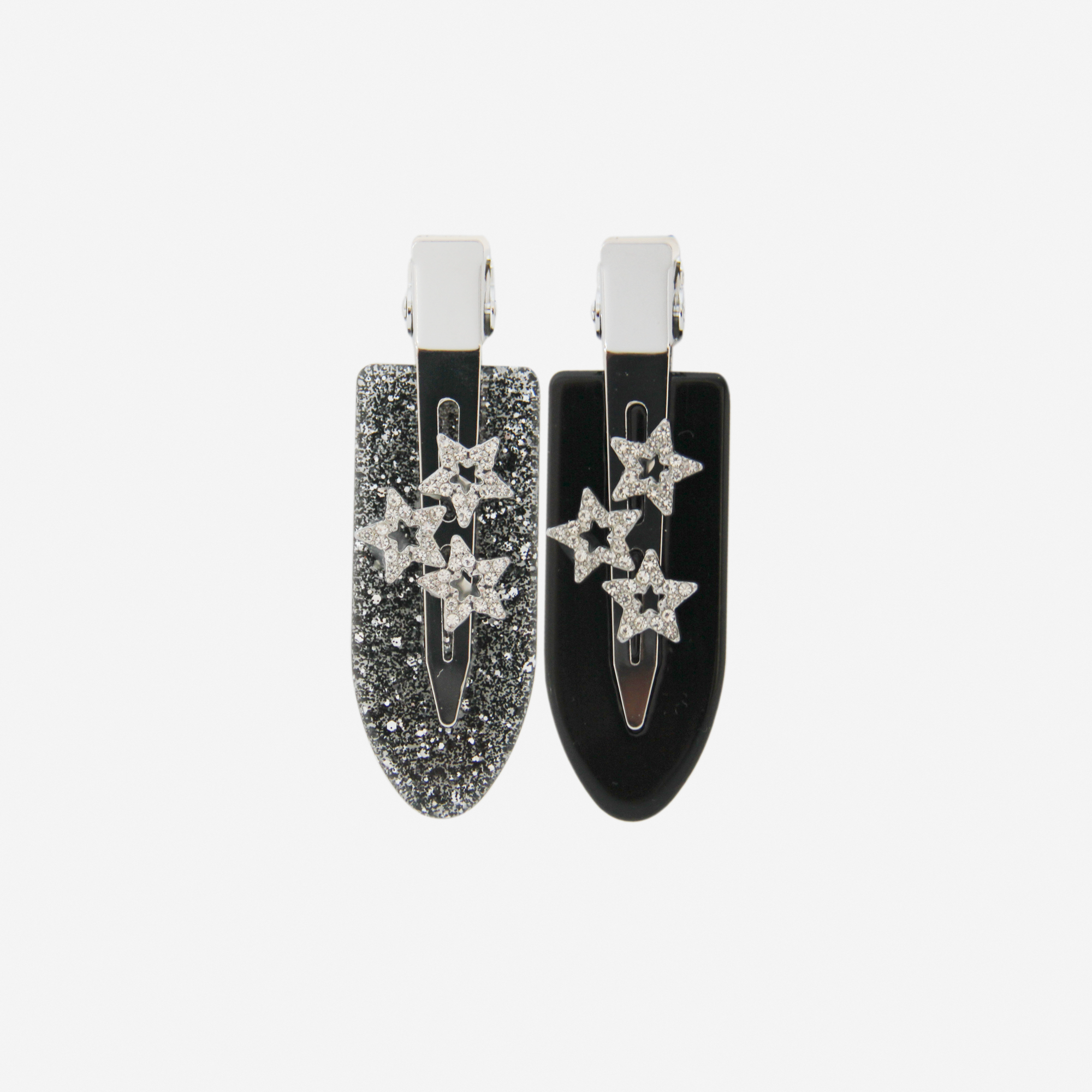 Set of 2 Glitter & Star Non Crease Hair Clips