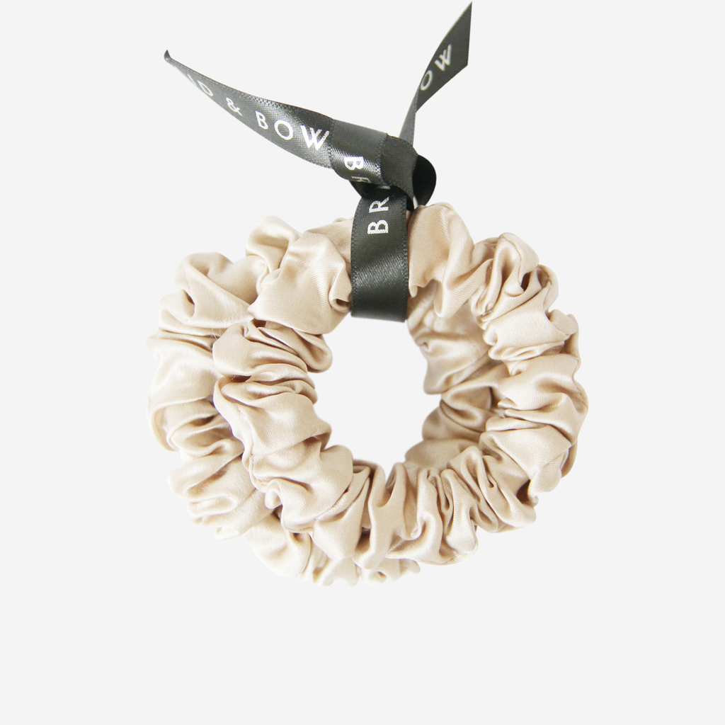 Set of 2 Champagne Silk Scrunchies