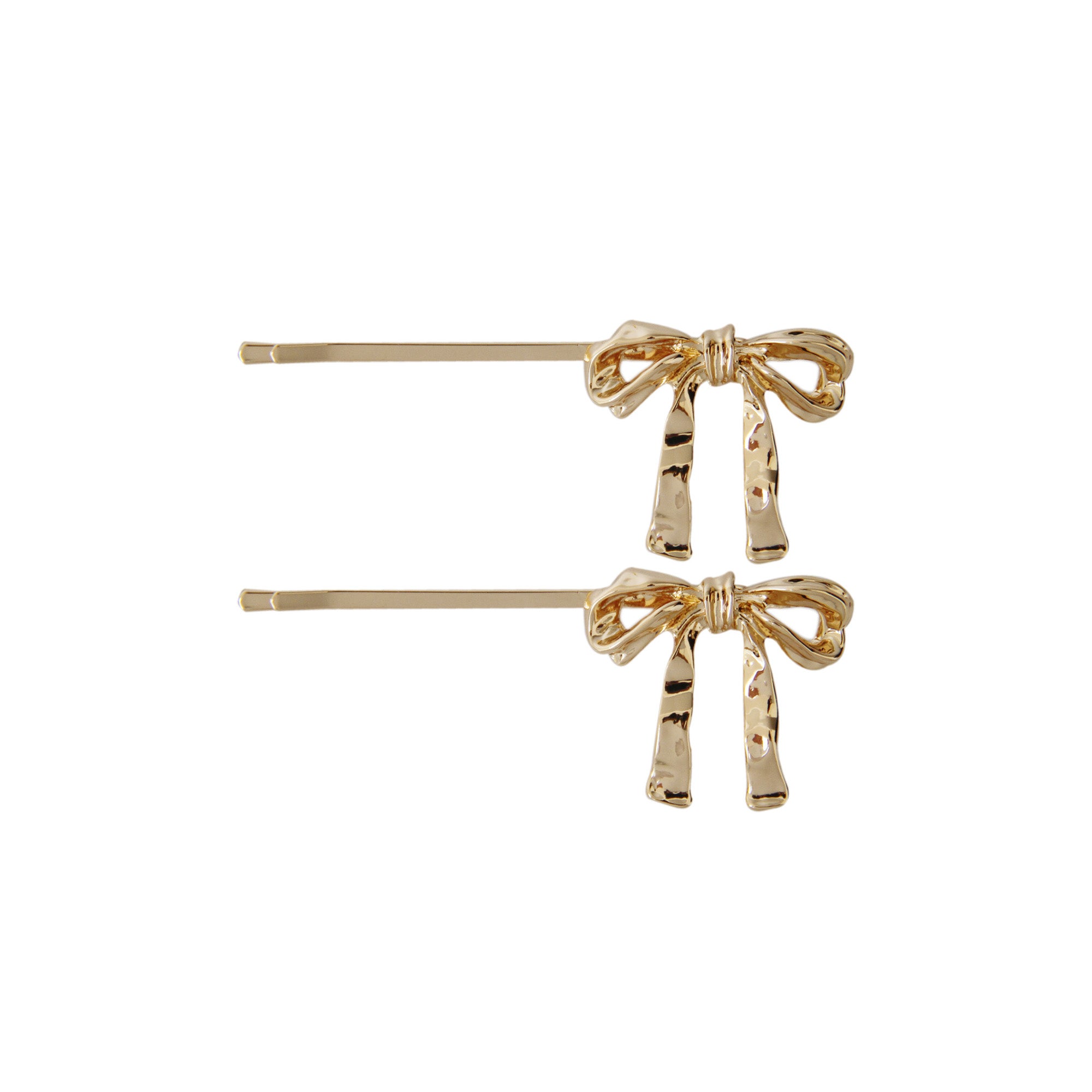 Set of 2 Gold Bow Hair Slides