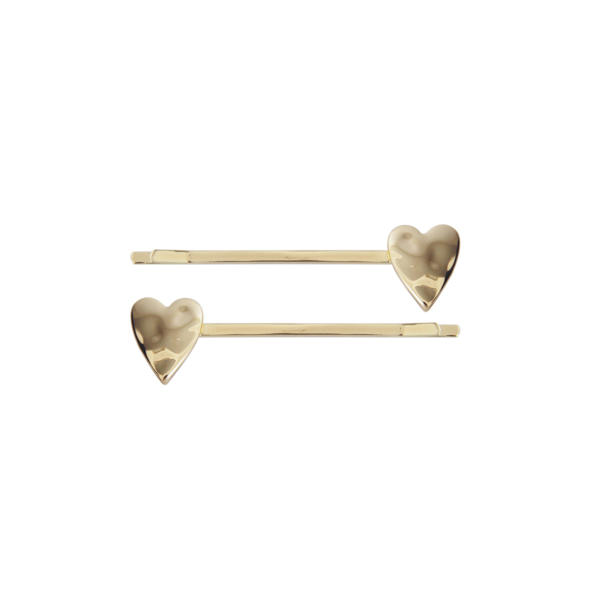 Set of 2 Gold Heart Hair Slides