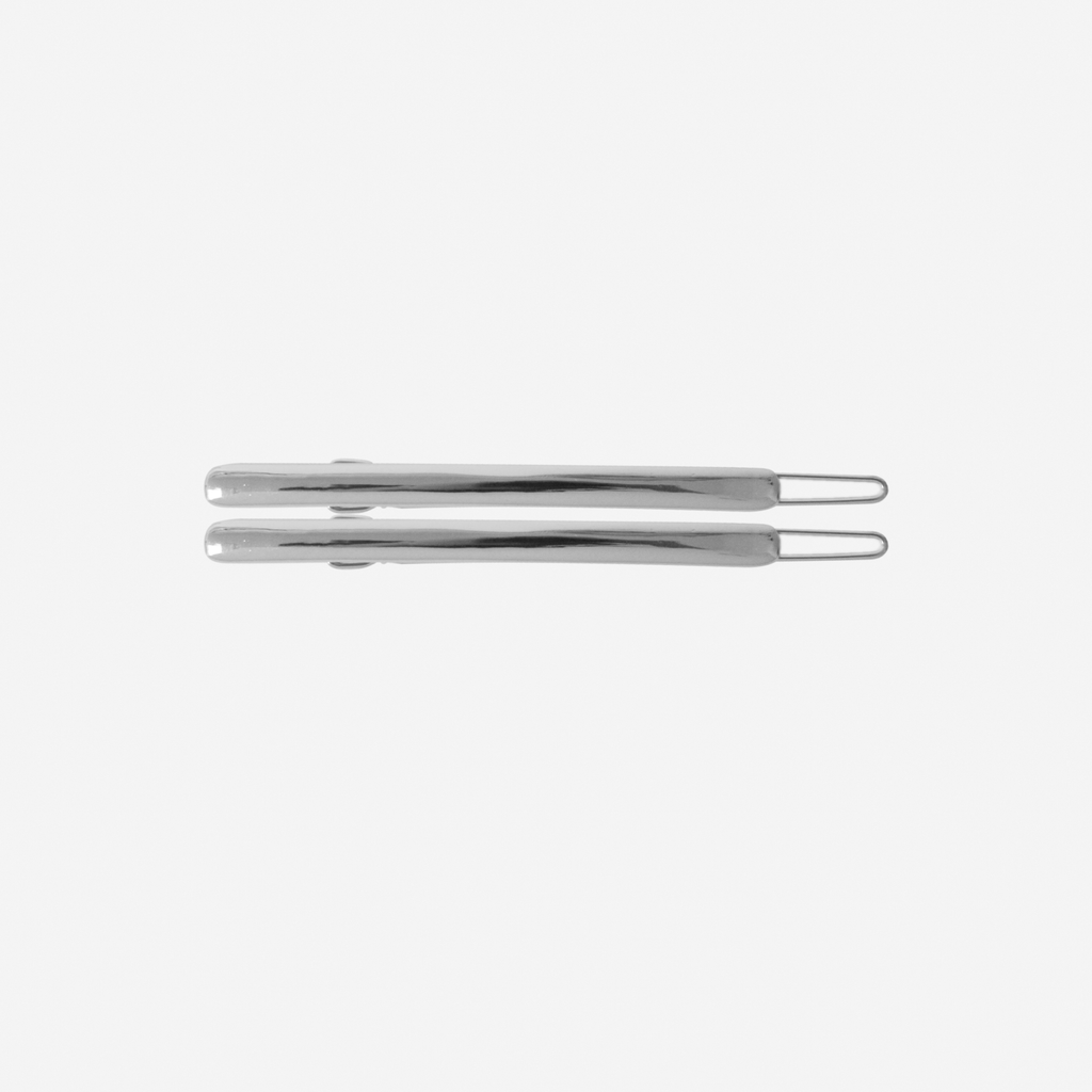 Set of 2 Silver Hair Clips